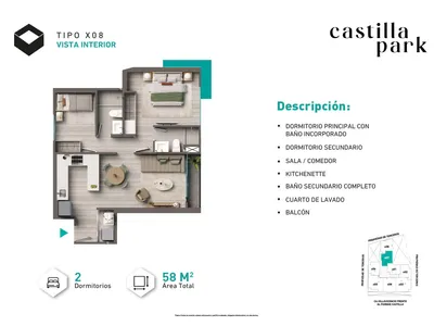 Modelo Tipo X08 · Pisos 5 al 22