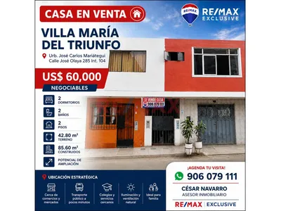 🚨 Casa Dúplex De 2 Pisos En Venta En Quinta  | Us$ 60,000 | Vmt