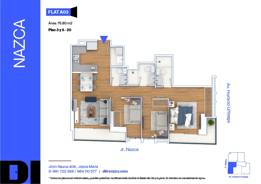Modelo A03 · Pisos 15, 17, 18, 19, 20