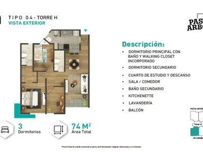 Modelo H-Tipo 4 · Pisos 1 al 13
