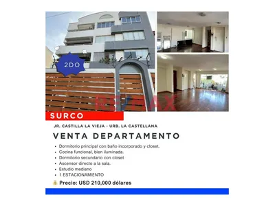 Departamento En Venta - Surco (Jr. Castilla De La Vieja)