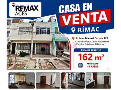Gran Oportunidad De Inversión! Amplia Casa De 2 Pisos En Venta En El Rímac