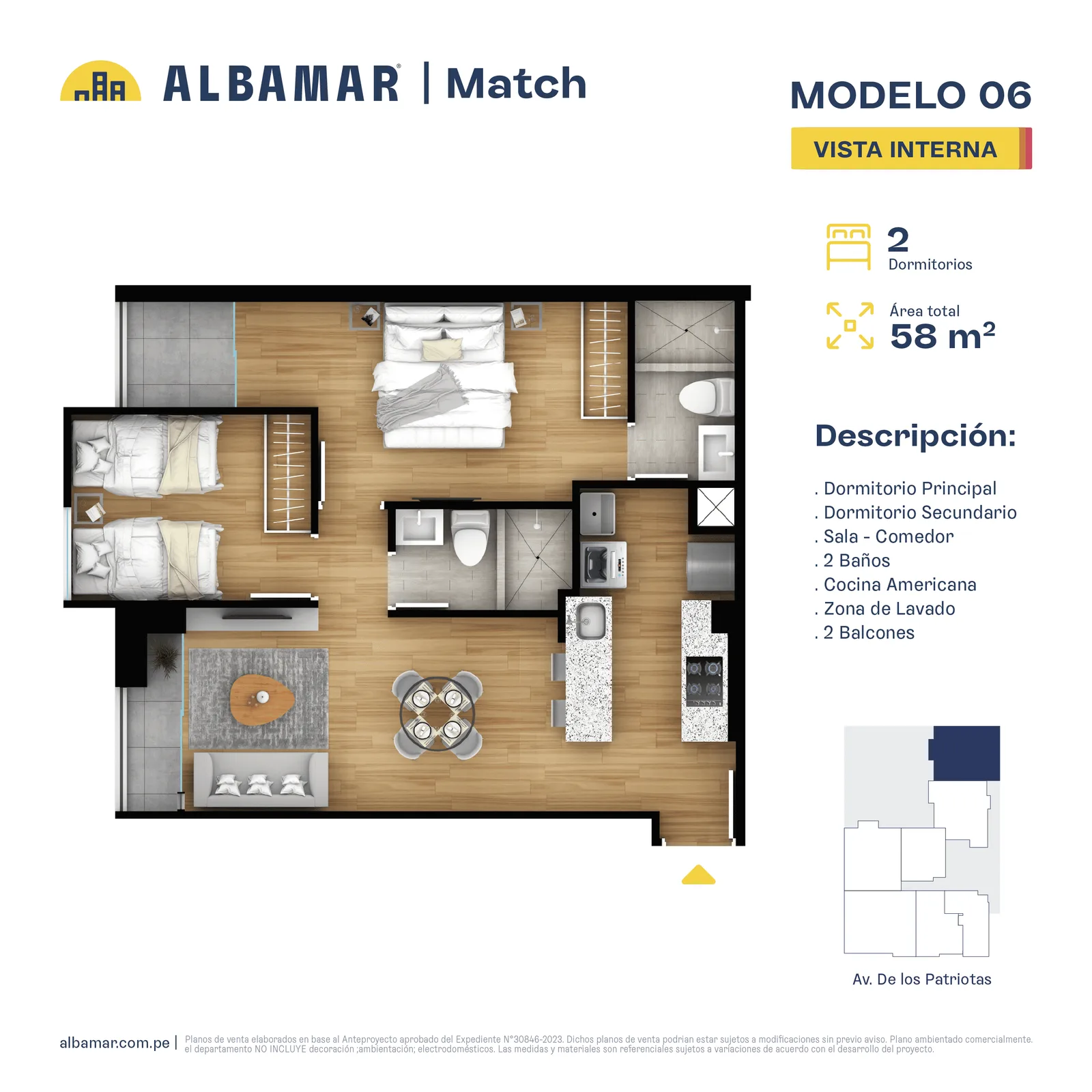 Modelo TIPO 6 · Pisos 2 al 9