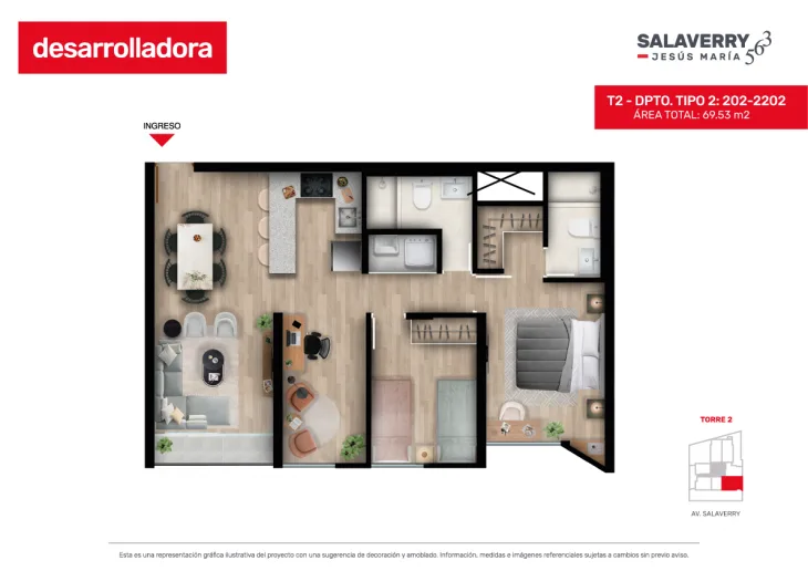 Modelo 2 · Pisos 2 al 17