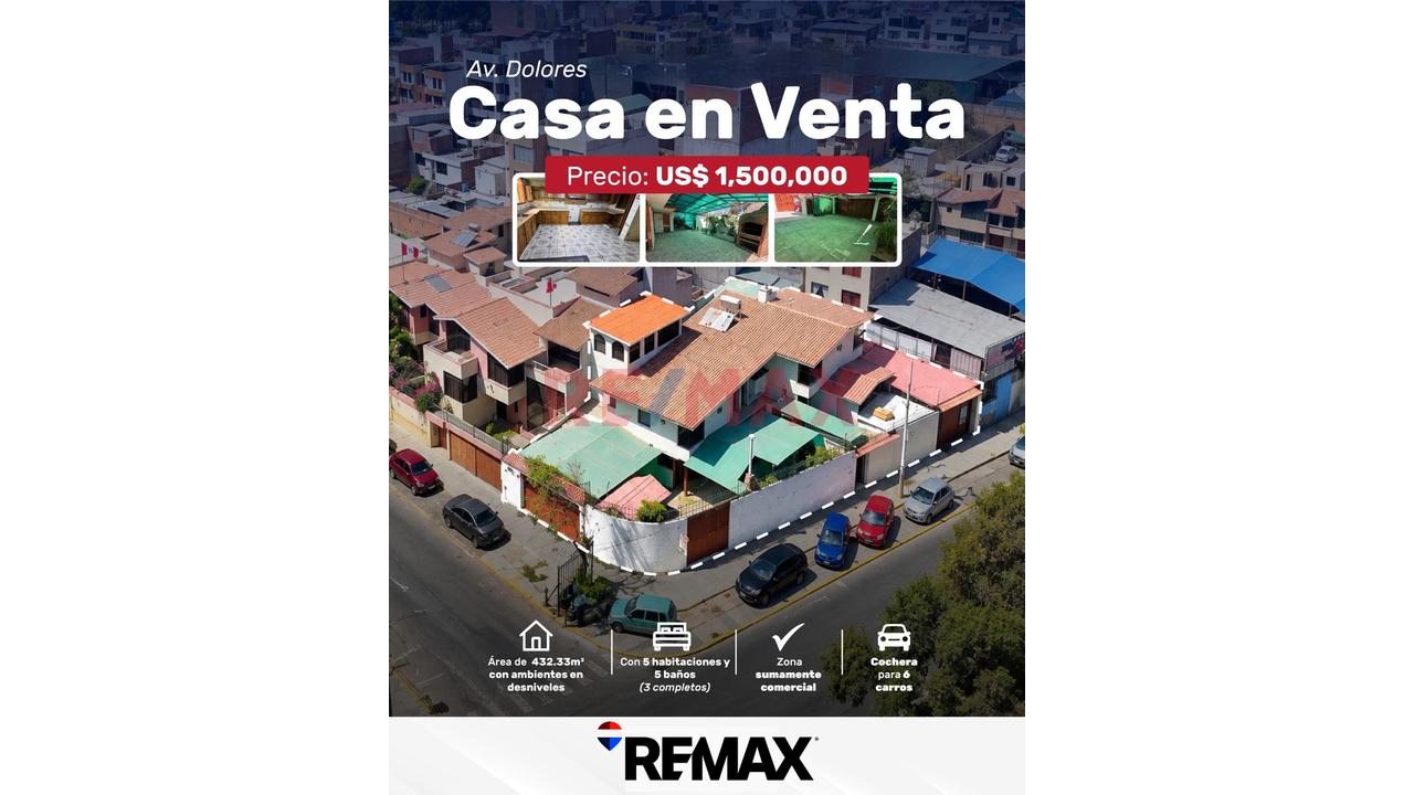 Se Vende Casa En Esquina En Plena Av. Dolores