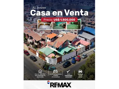 Se Vende Casa En Esquina En Plena Av. Dolores