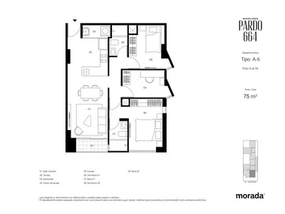 Departamento 3 dorm. 75 m²