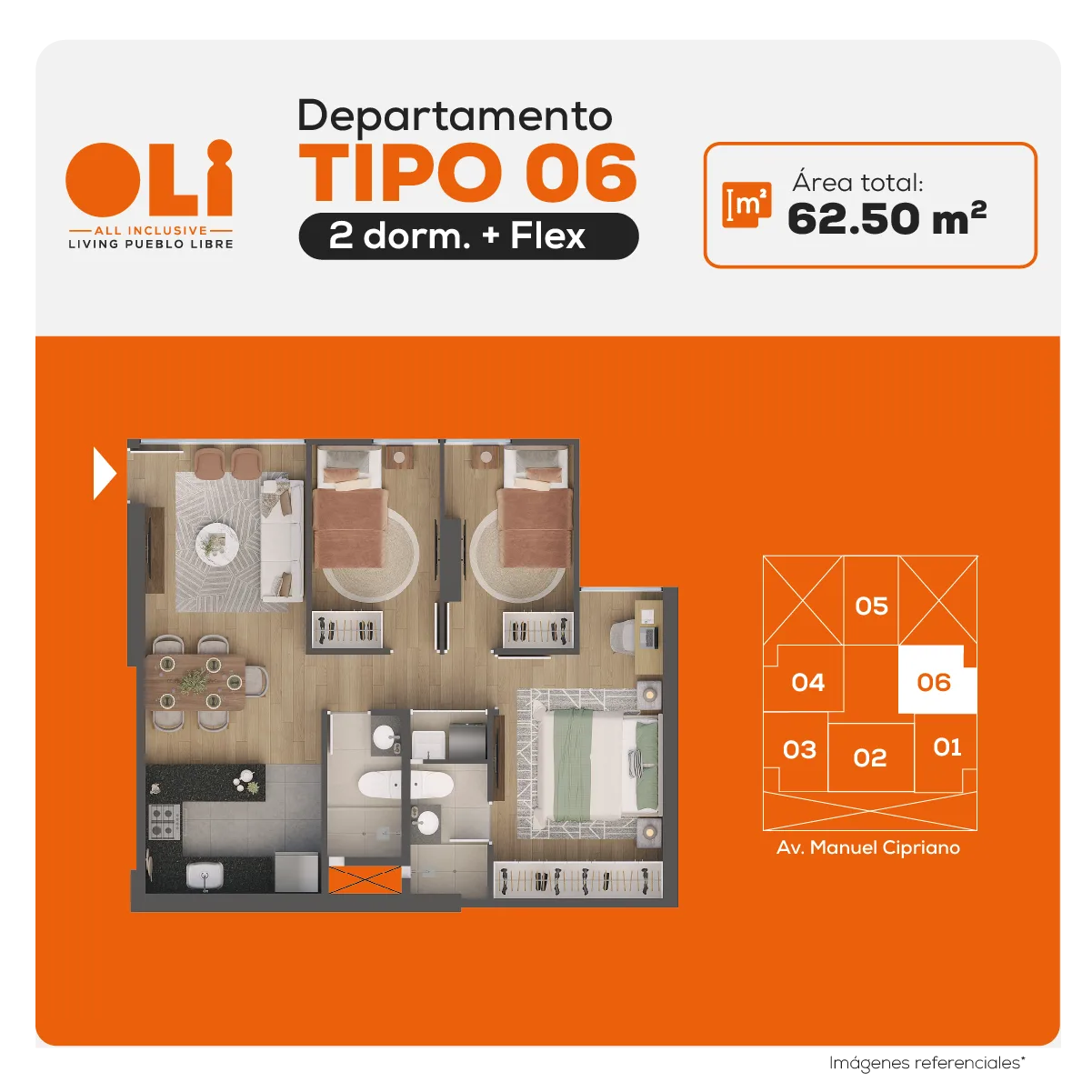 Modelo X-06 · Pisos 3 al 19