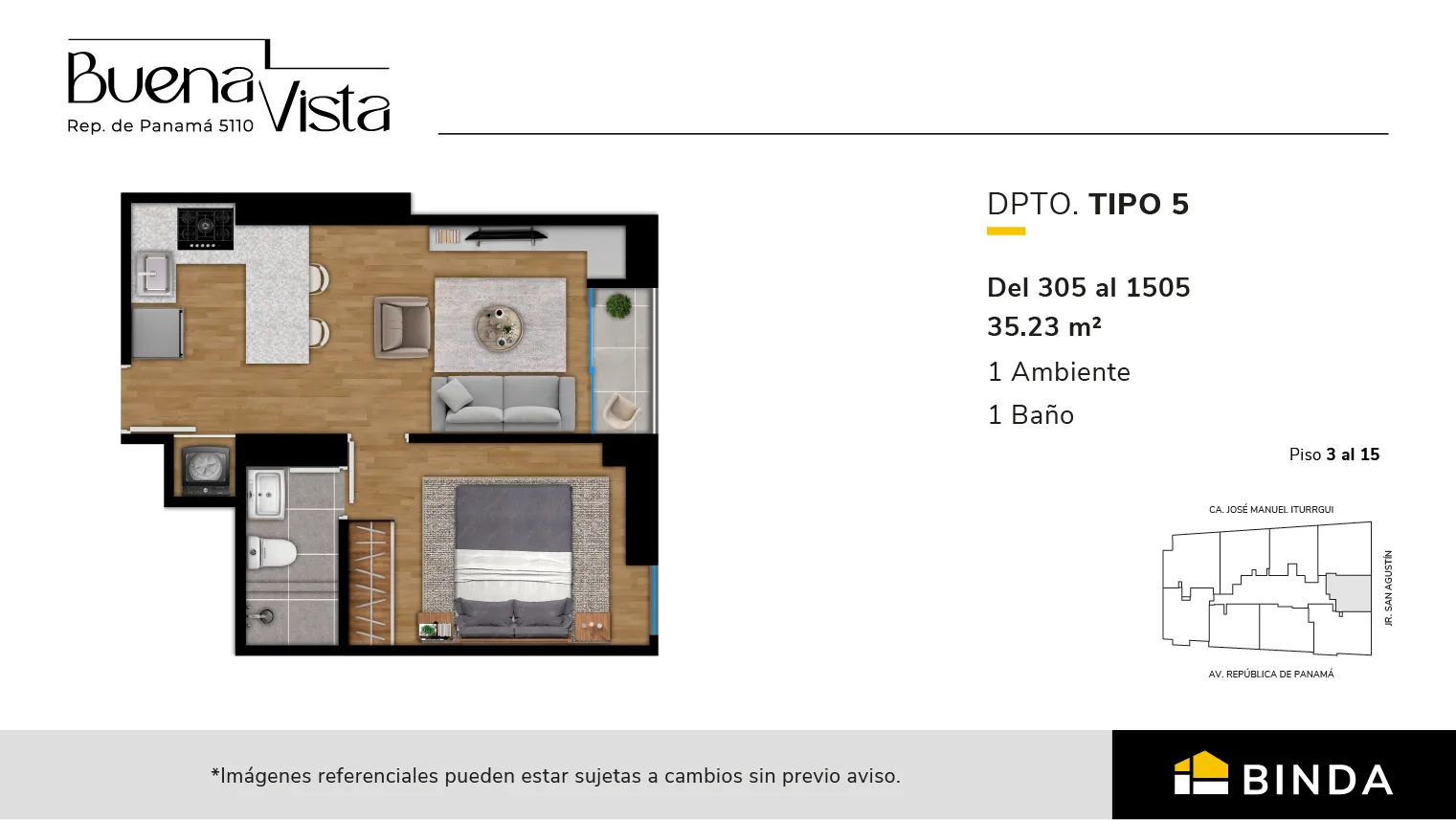 Modelo TIPO 5 · Pisos 3, 6, 7, 8, 9