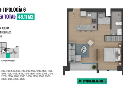 Modelo TIPO 6 · Pisos 2 al 33