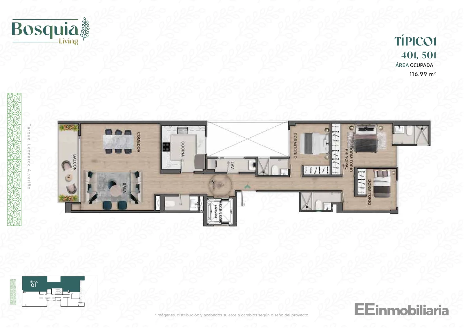 Modelo Tipo 01-B · Pisos 4 y 5