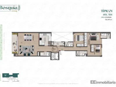 Modelo Tipo 01-B · Pisos 4 y 5