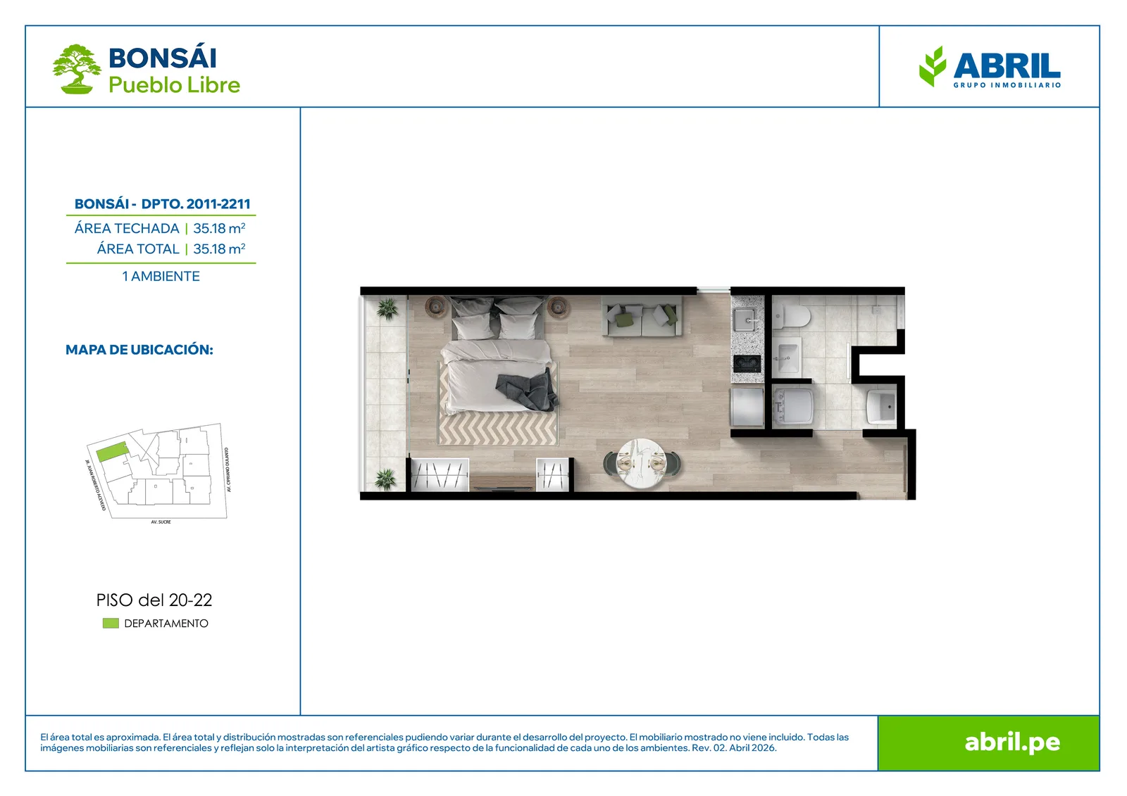 Modelo BON-X11C · Pisos 21 y 22
