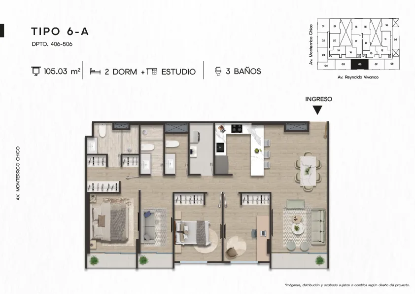 Modelo TIPO 6-A · Pisos 4 y 5