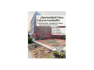 ¡El Terreno Que Estabas Buscando Ya Está Disponible! 📍 Santo Domingo – Carabayllo (14.ª Etapa) 🏡 Área: 168 M² 📐 Medidas: 11.20 Ml X 15 Ml