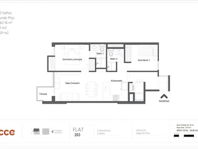 Modelo Flat-65(T) · Pisos 2, 3, 4