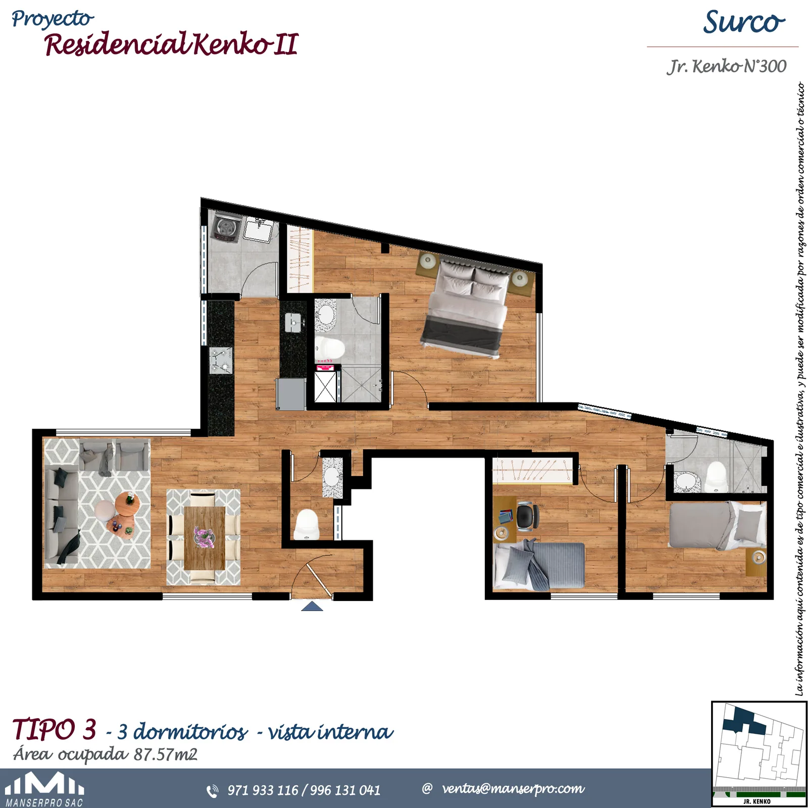 Modelo DPTO 203,303,403,503 · Pisos 2 y 5