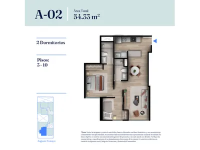 Modelo Tipo A-02 · Pisos 3 al 10