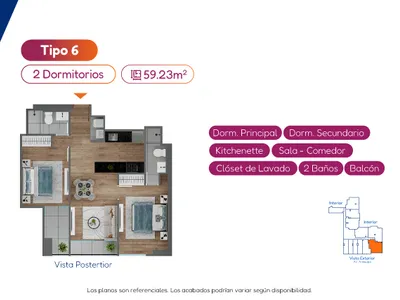 Modelo Tipo 6 · Pisos 10 al 23