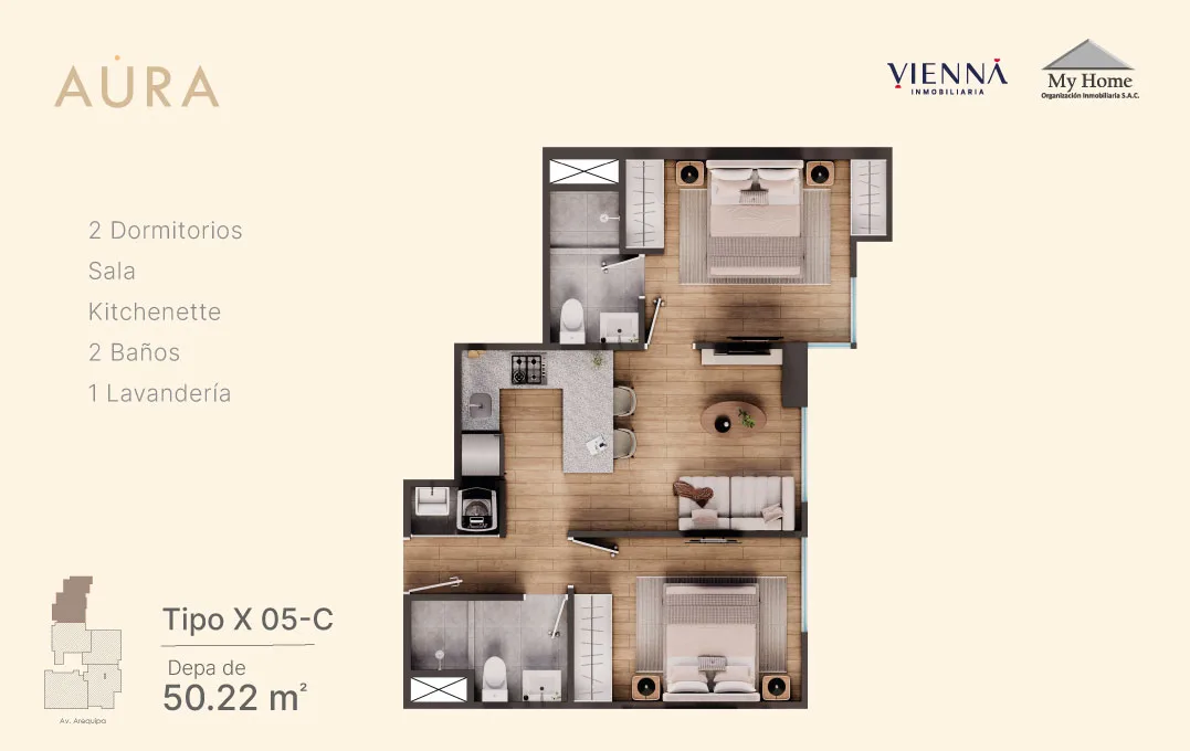 Modelo X05-C · Pisos 17, 20, 21, 22