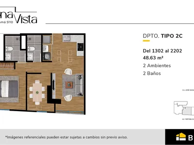 Modelo TIPO 2-C · Pisos 14 al 22