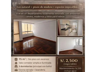 Alquiler de Departamento en Surquillo - Lima 3 Dormitorios 