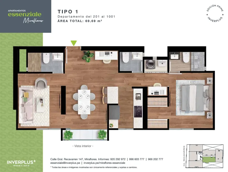 Modelo TIPO 1 · Pisos 2 al 10