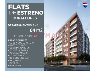 Departamentos De Estreno ‑ 64 M2 En Miraflores