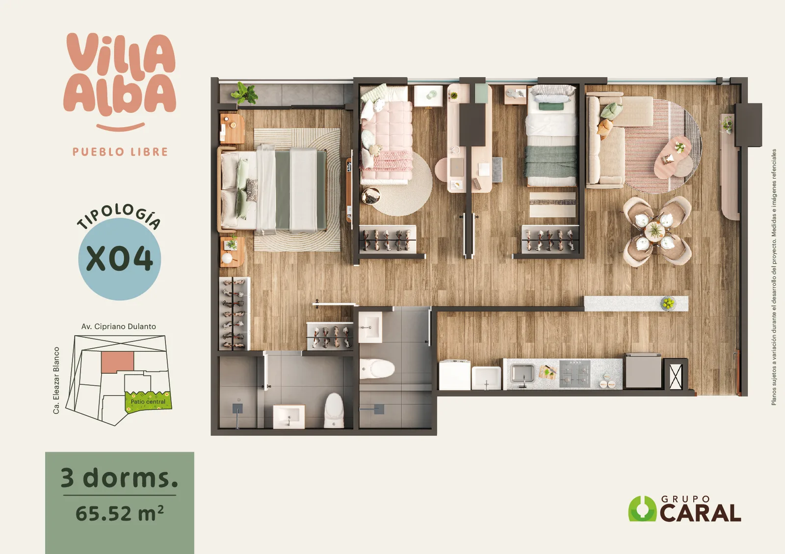 Modelo 3D-X04 · Pisos 6 al 19
