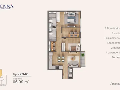 Modelo Tipo X04C · Pisos 17 y 18