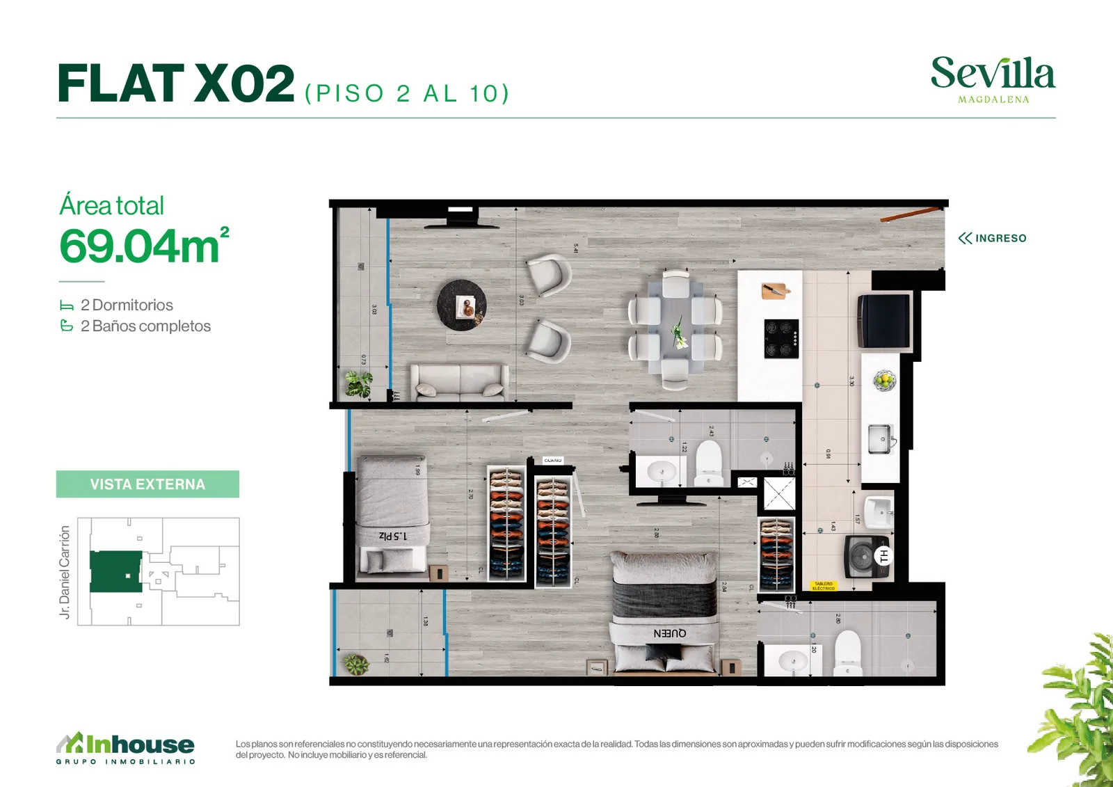 Modelo X02 · Pisos 2 al 10