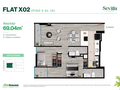 Modelo X02 · Pisos 2 al 10