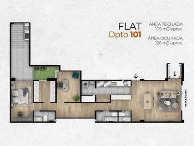 Departamento en venta · Urbanización Higuereta, Santiago de Surco · 126 m², 2 dorm.