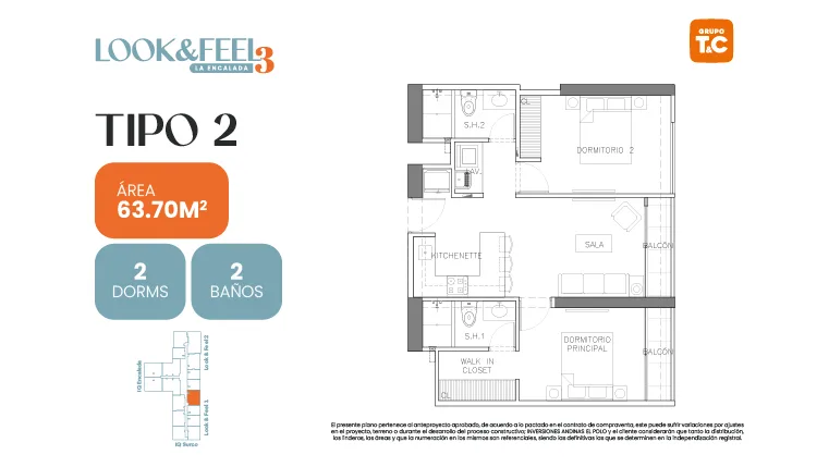 Modelo 2 · Pisos 3 al 21