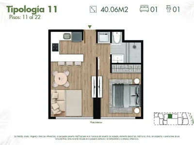 Modelo 11 · Pisos 11 al 22