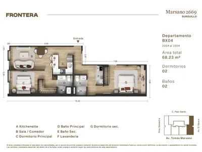 Modelo BX04 · Pisos 21, 22, 23