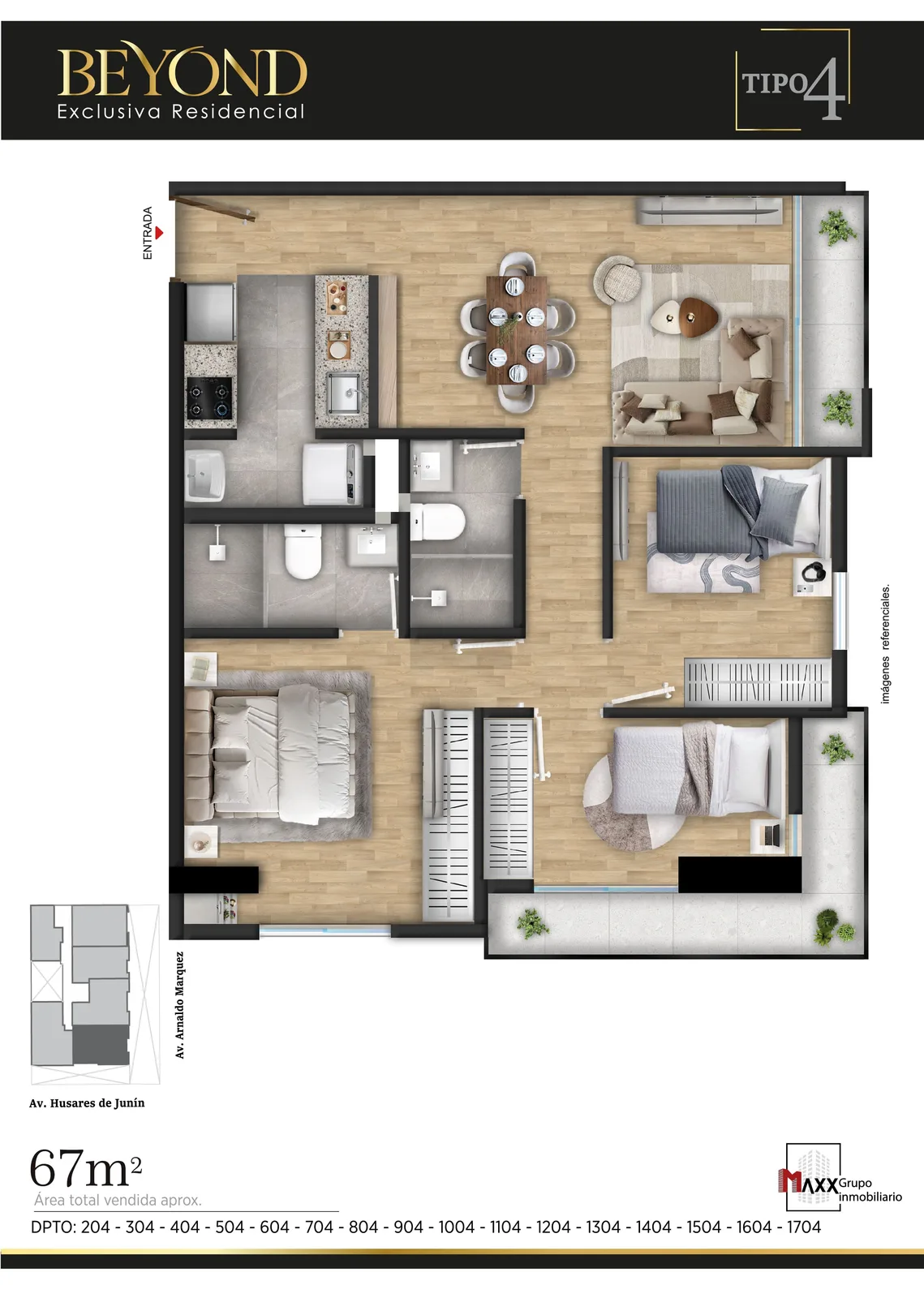 Modelo TIPO 4 · Pisos 9 al 17