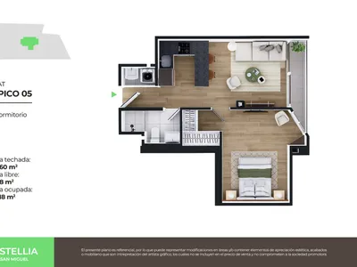 Modelo Flat Típico 05 · Pisos 4 al 22