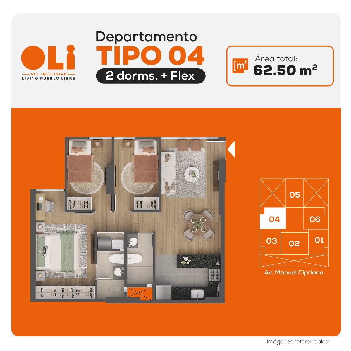 Modelo X-04 · Pisos 5 al 18