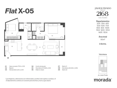 Modelo X-05 · Pisos 3, 4, 5, 7