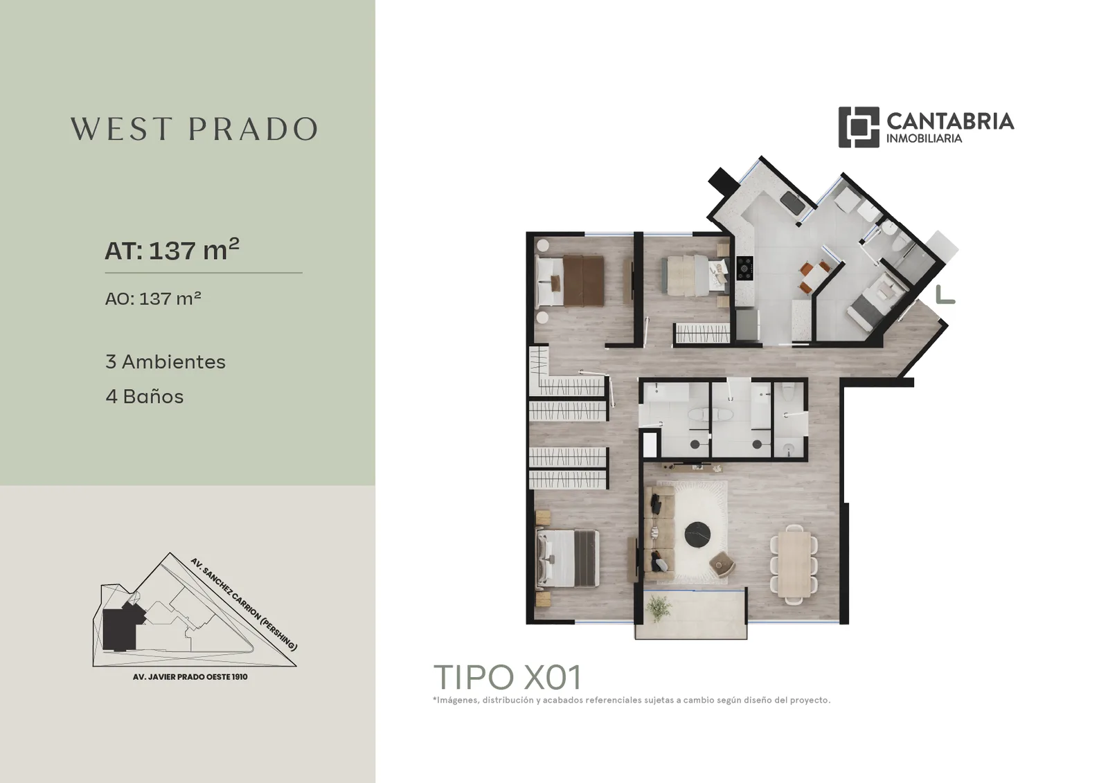 Modelo X01 · Pisos 2 al 17