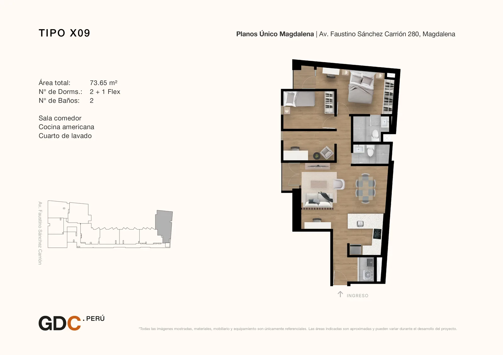 Modelo X09 · Pisos 7 al 20