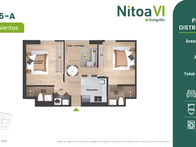Departamento 2 dorm. 53.47 m²