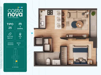 Modelo 25 · Pisos 2 al 22