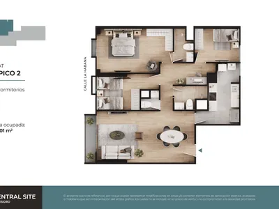 Modelo Flat Típico 02 · Pisos 6, 8, 9