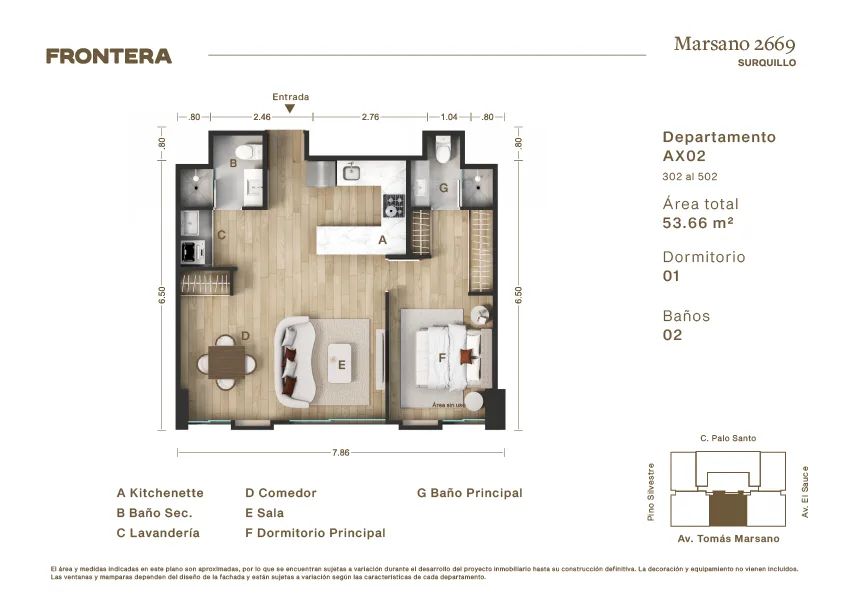 Modelo AX02 · Pisos 3, 4, 5