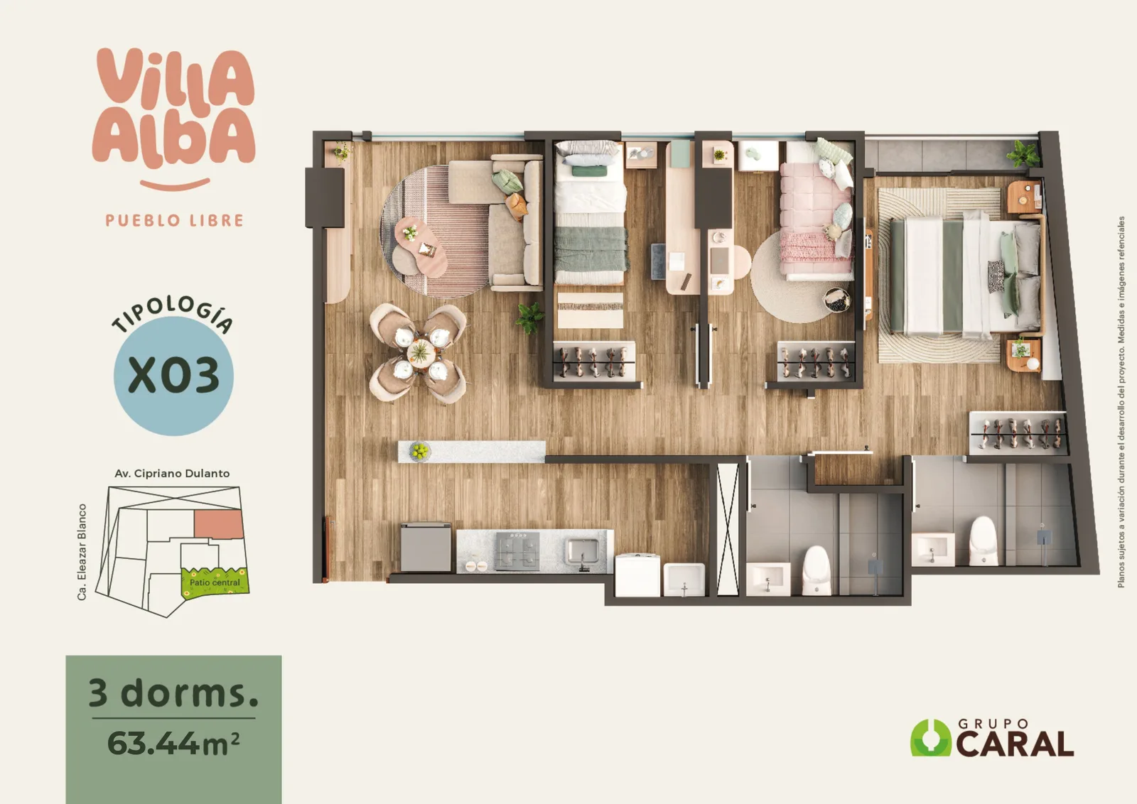 Modelo 3D-X03 · Pisos 9 y 12