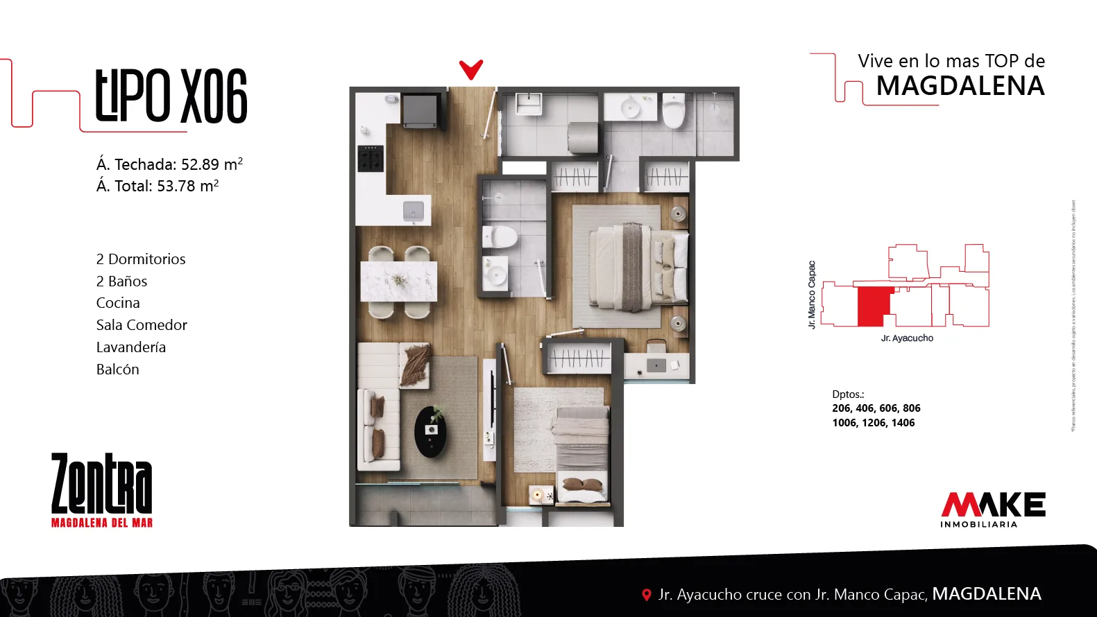Modelo X06 · Pisos 3 al 15