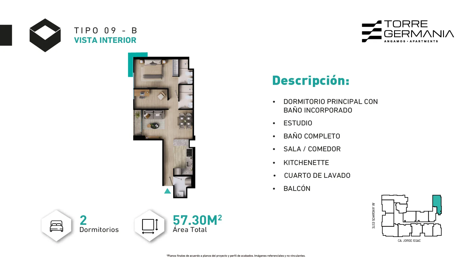 Modelo P4-P18-X09 · Pisos 5 al 18