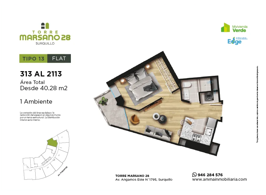 Modelo 13 · Pisos 2 al 27